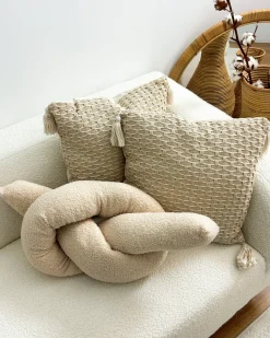 Set di 2 cuscini GLADIOLUS Bouclé 172 x 14 cm Beige Tinta unita