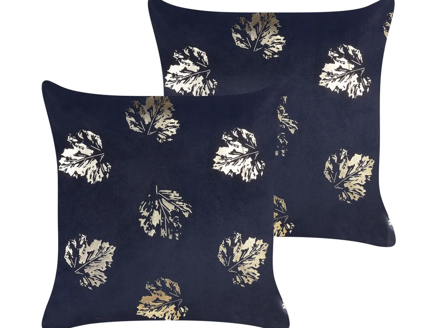 Set di 2 cuscini GOLDENROD Velluto 45 x 45 cm Nero Trama di piante