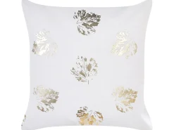 Set di 2 cuscini GOLDENROD Velluto 45 x 45 cm Bianco Trama di piante