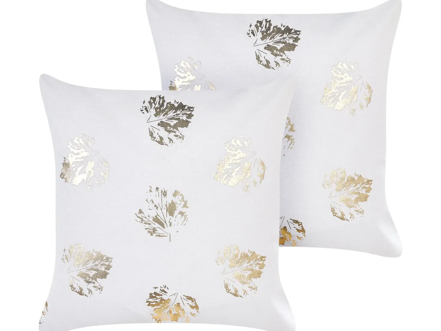 Set di 2 cuscini GOLDENROD Velluto 45 x 45 cm Bianco Trama di piante