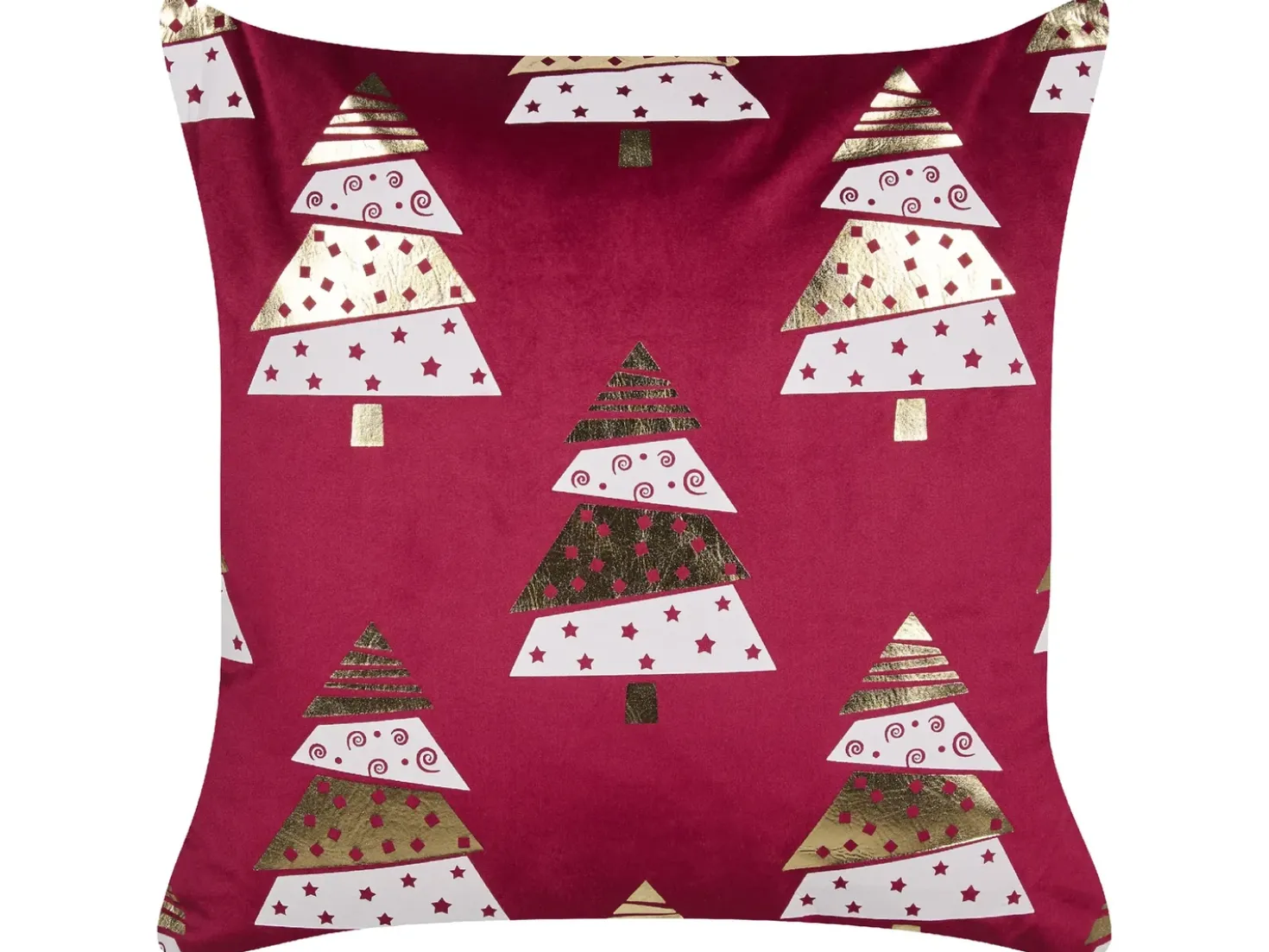 Set di 2 cuscini GOLDSPRUCE Velluto 45 x 45 cm Rosso Modello natalizio