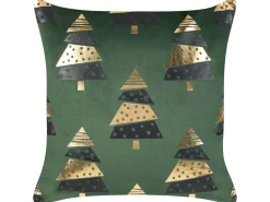 Set di 2 cuscini GOLDSPRUCE Velluto 45 x 45 cm Verde Modello natalizio