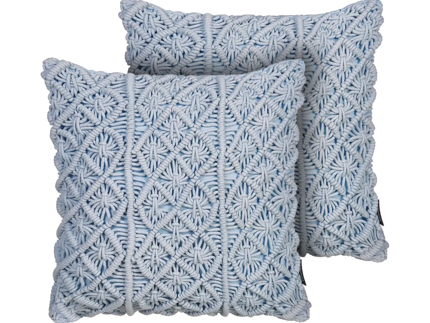 Set di 2 cuscini GOREME Bouclé 45 x 45 cm Blu Trama geometrica