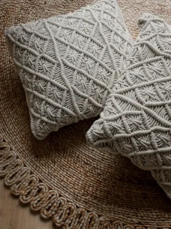 Set di 2 cuscini GOREME Cotone 45 x 45 cm Beige chiaro Trama geometrica