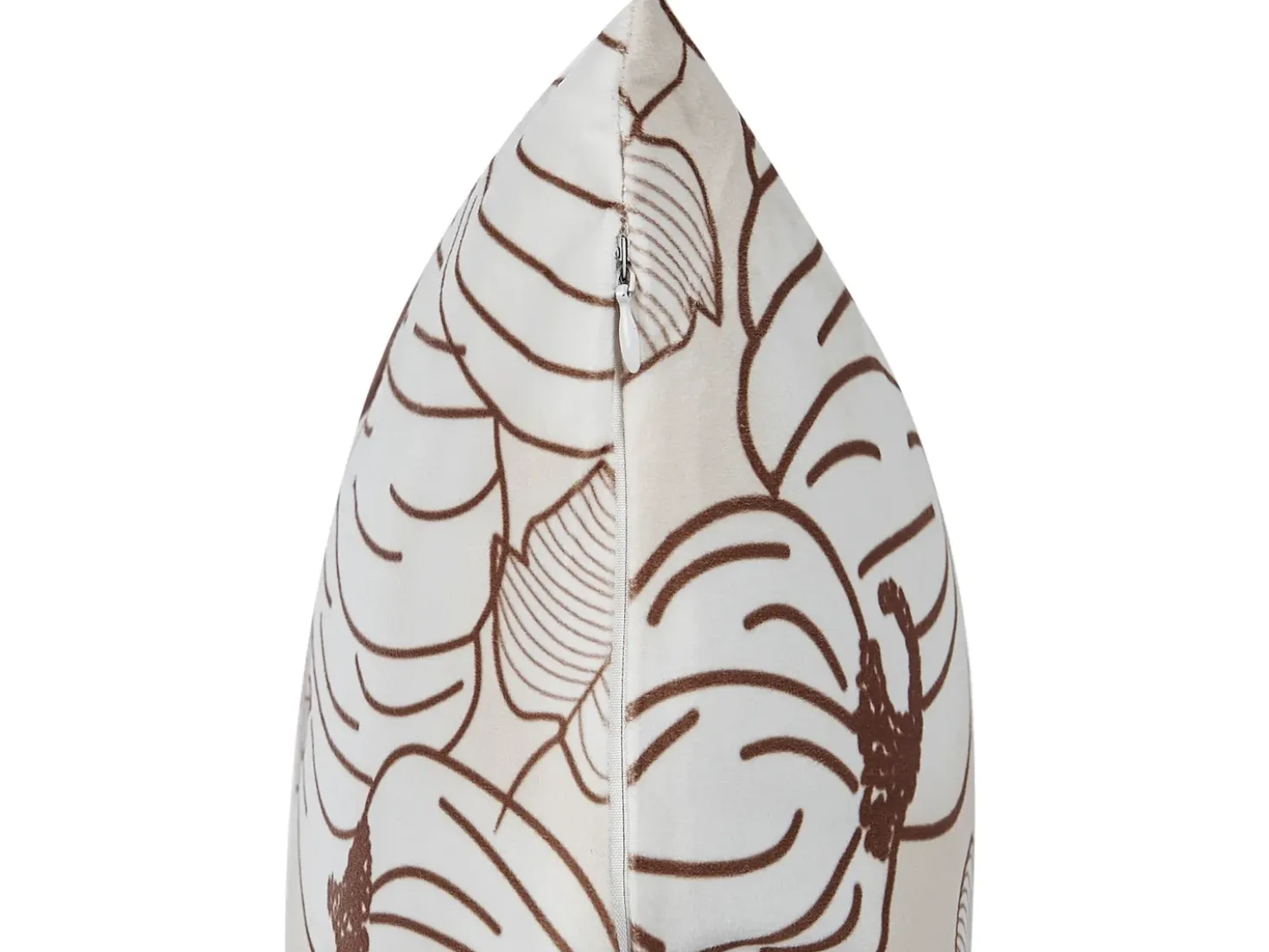 Set di 2 cuscini GOURD Velluto 45 x 45 cm Beige Trama di piante