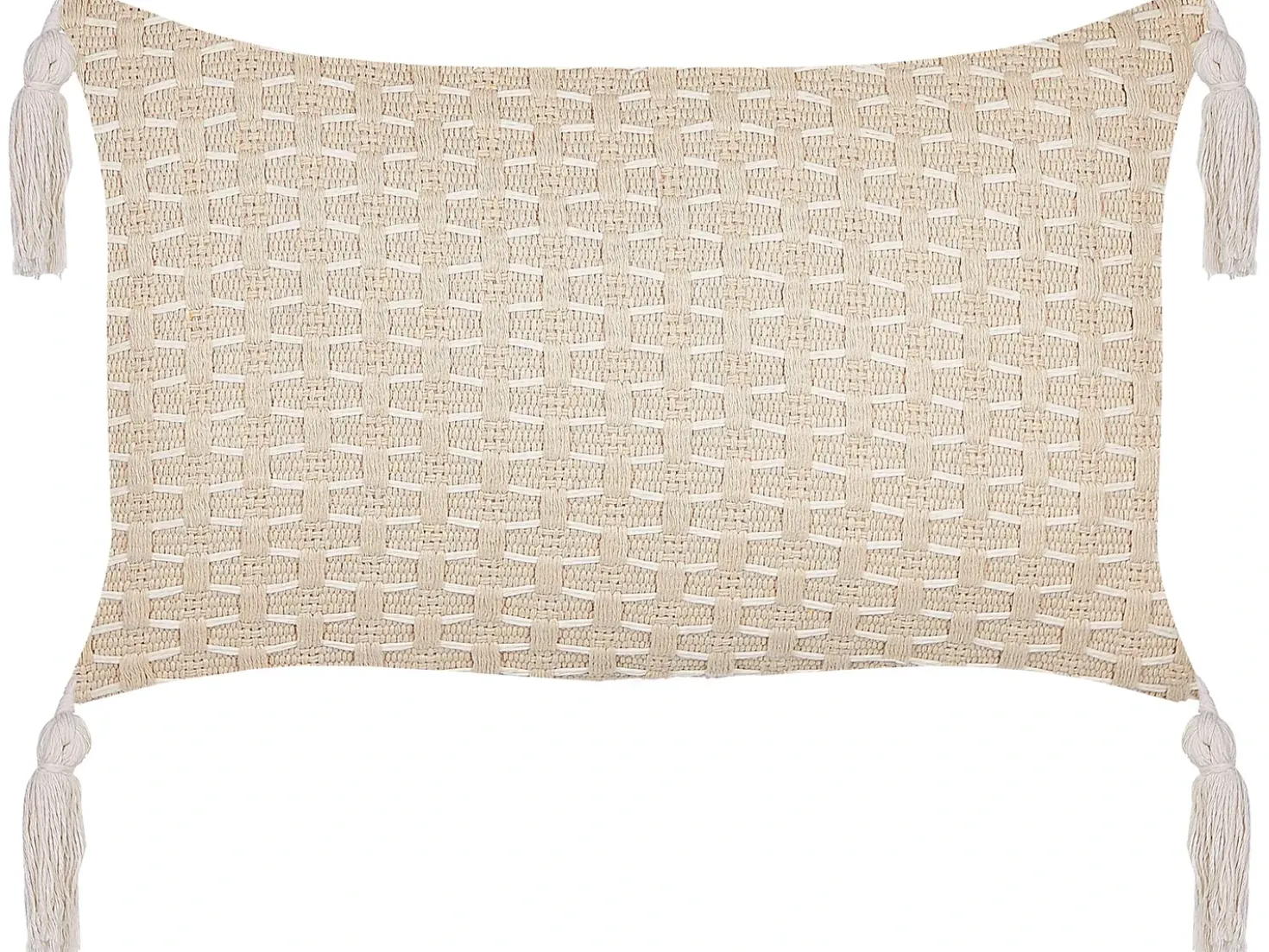 Set di 2 cuscini HAKONE 45 x 25 cm Beige chiaro Trama geometrica