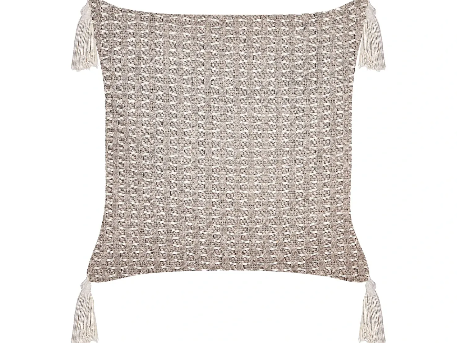 Set di 2 cuscini HAKONE 42 x 42 cm Tortora Trama geometrica