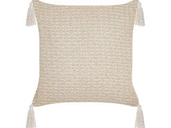 Set di 2 cuscini HAKONE 42 x 42 cm Beige chiaro Trama geometrica