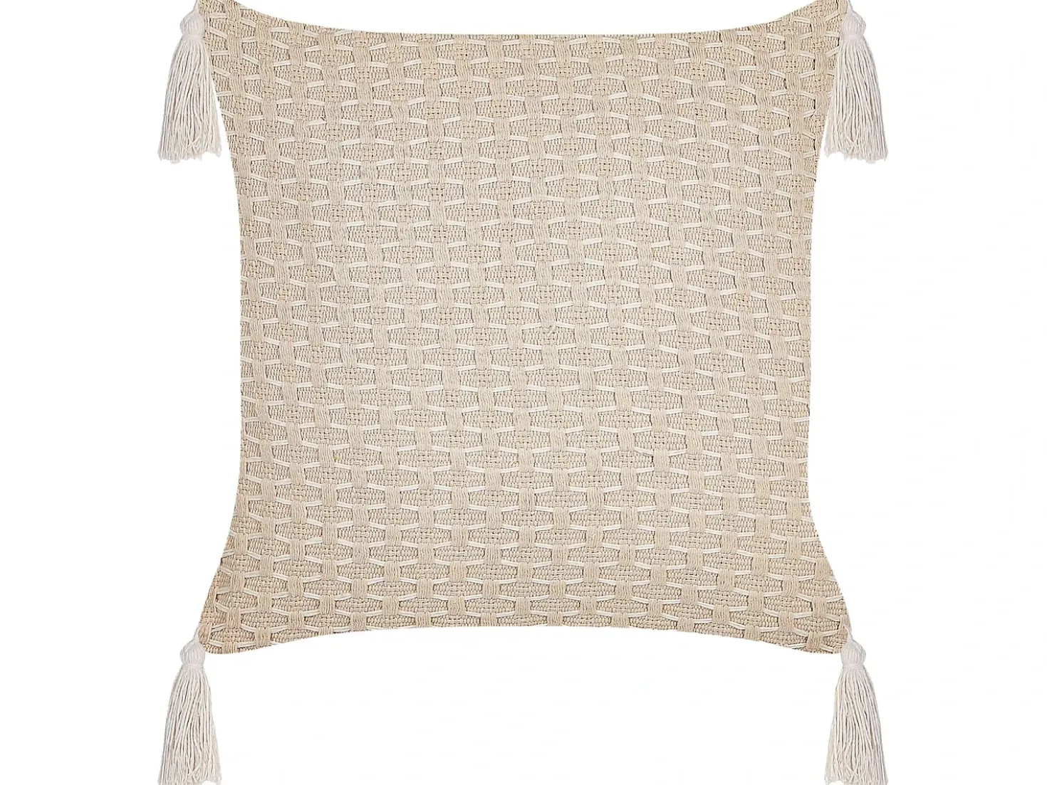 Set di 2 cuscini HAKONE 42 x 42 cm Beige chiaro Trama geometrica