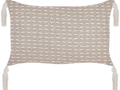Set di 2 cuscini HAKONE 45 x 25 cm Tortora Trama geometrica