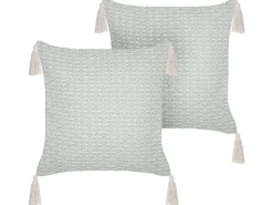 Set di 2 cuscini HAKONE 42 x 42 cm Verde menta Trama geometrica