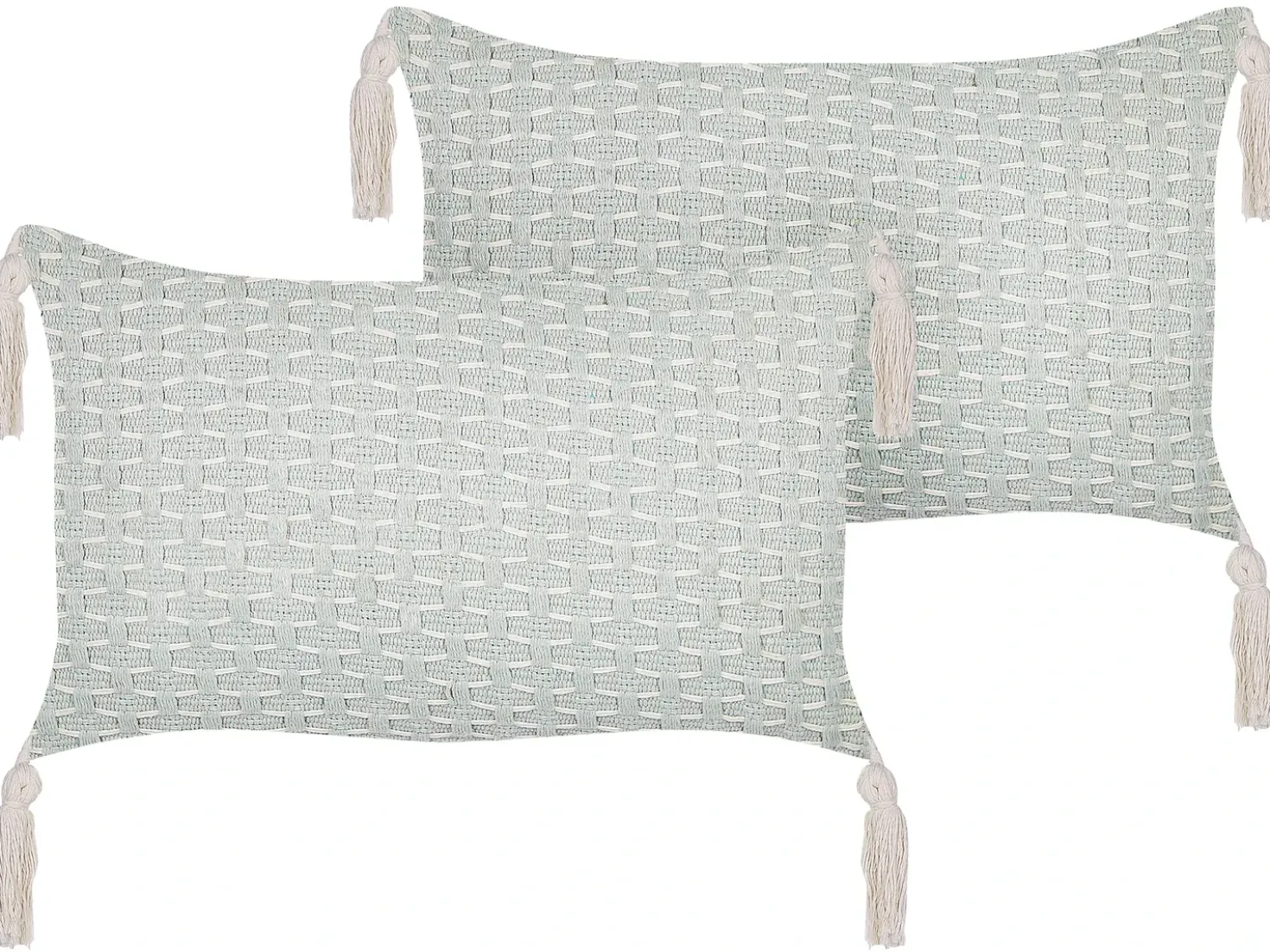 Set di 2 cuscini HAKONE 45 x 25 cm Verde menta Trama geometrica