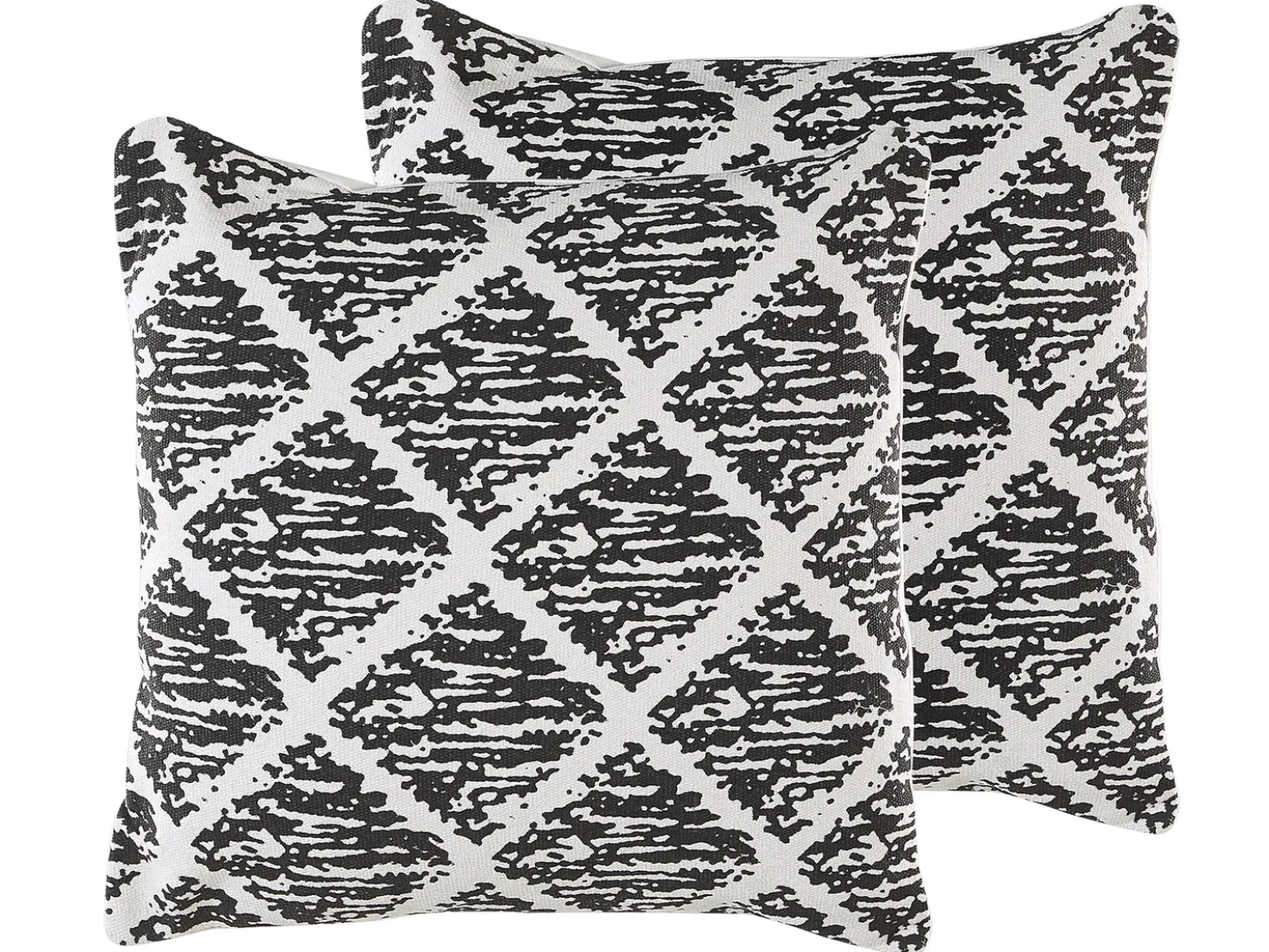 Set di 2 cuscini HAZRO Cotone 45 x 45 cm Nero Trama geometrica