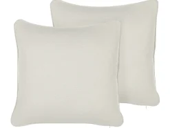 Set di 2 cuscini HELIOTROPE 45 x 45 cm Bianco Tinta unita