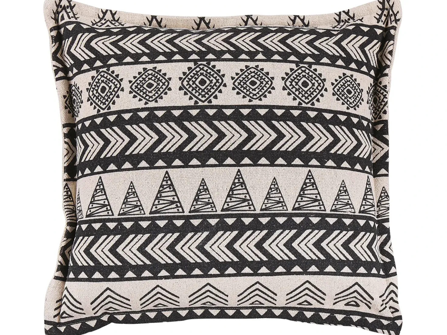 Set di 2 cuscini HENTEPE Cotone 45 x 45 cm Nero Trama geometrica