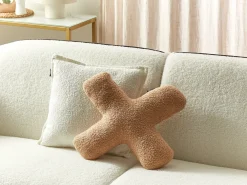 Set di 2 cuscini HESPERIS Bouclé Marrone chiaro Tinta unita