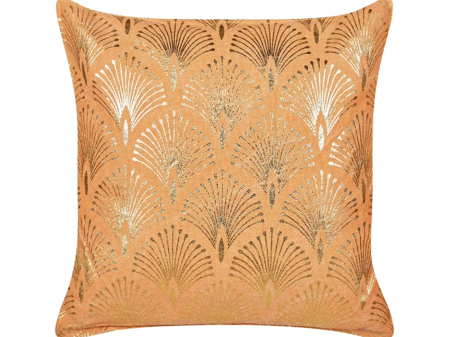 Set di 2 cuscini HOYA Cotone 45 x 45 cm Arancione Trama geometrica