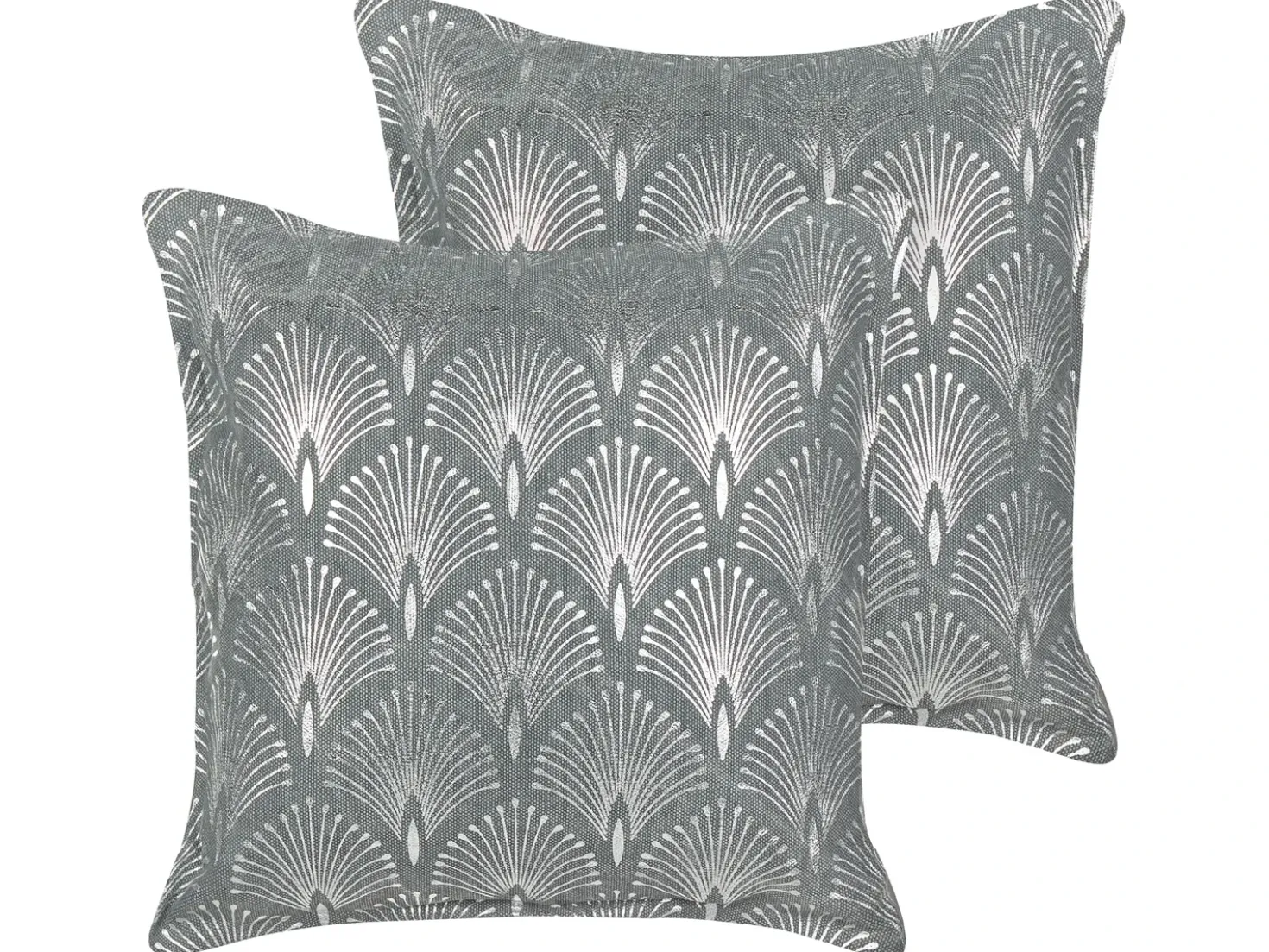 Set di 2 cuscini HOYA Cotone 45 x 45 cm Grigio Trama geometrica