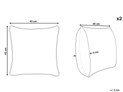 Set di 2 cuscini IANTHE Cotone 45 x 45 cm Marrone Tinta unita