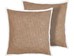 Set di 2 cuscini IANTHE Cotone 45 x 45 cm Marrone Tinta unita