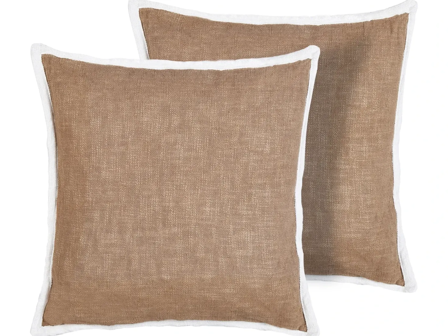 Set di 2 cuscini IANTHE Cotone 45 x 45 cm Marrone Tinta unita