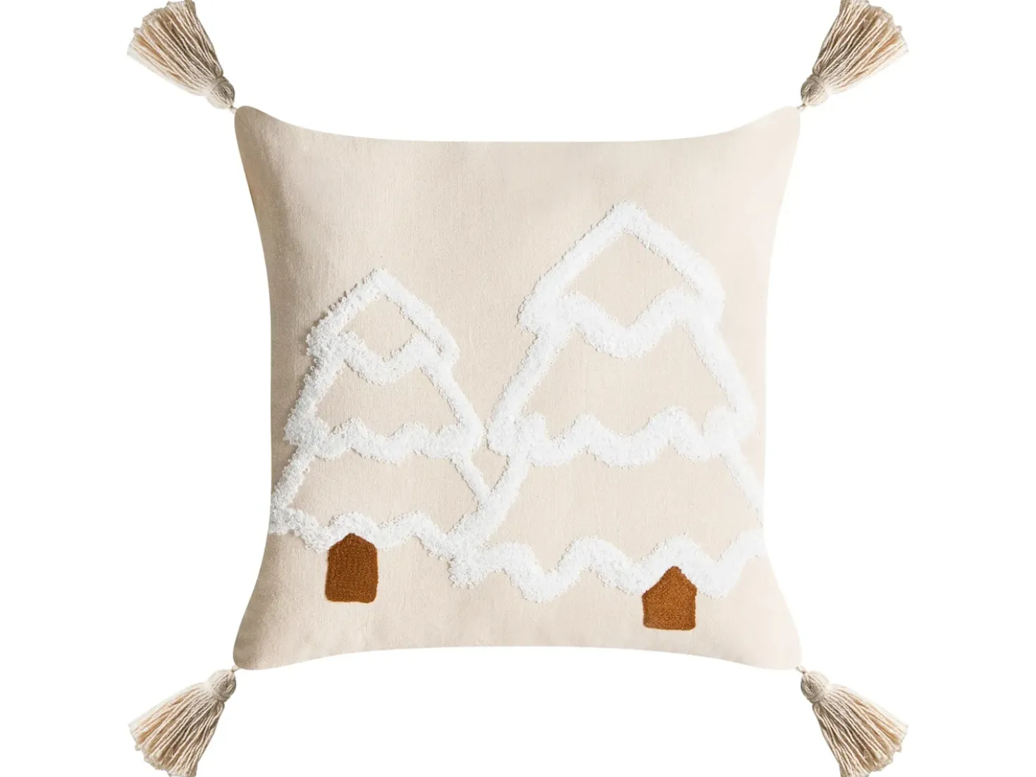 Set di 2 cuscini INTSIA Cotone 30 x 50 cm 45 x 45 cm Beige chiaro Modello natalizio