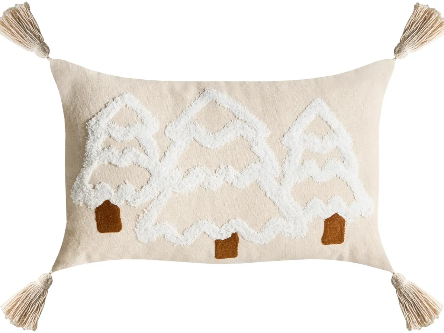 Set di 2 cuscini INTSIA Cotone 30 x 50 cm 45 x 45 cm Beige chiaro Modello natalizio