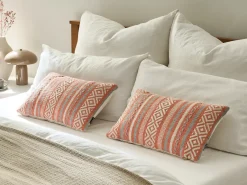 Set di 2 cuscini INULA Cotone 30 x 50 cm Arancione Trama geometrica