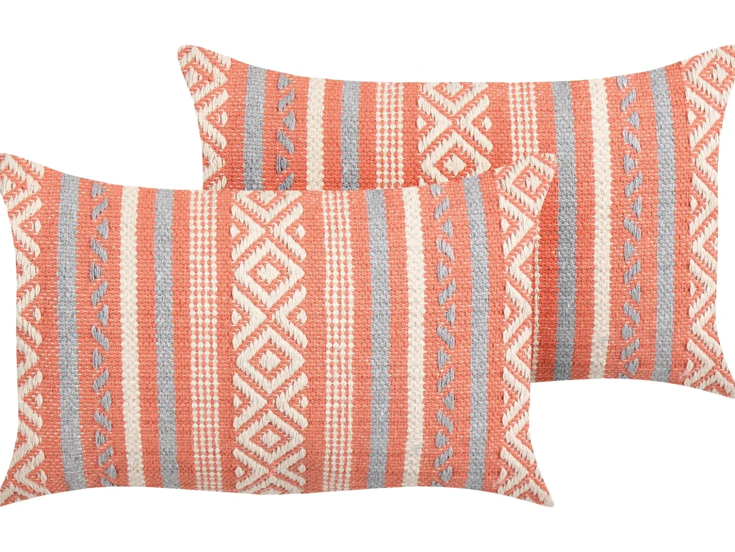 Set di 2 cuscini INULA Cotone 30 x 50 cm Arancione Trama geometrica