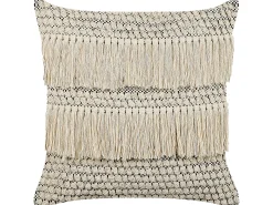 Set di 2 cuscini IRESINE Cotone 45 x 45 cm Beige Trama geometrica