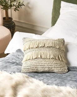 Set di 2 cuscini IRESINE Cotone 45 x 45 cm Beige Trama geometrica