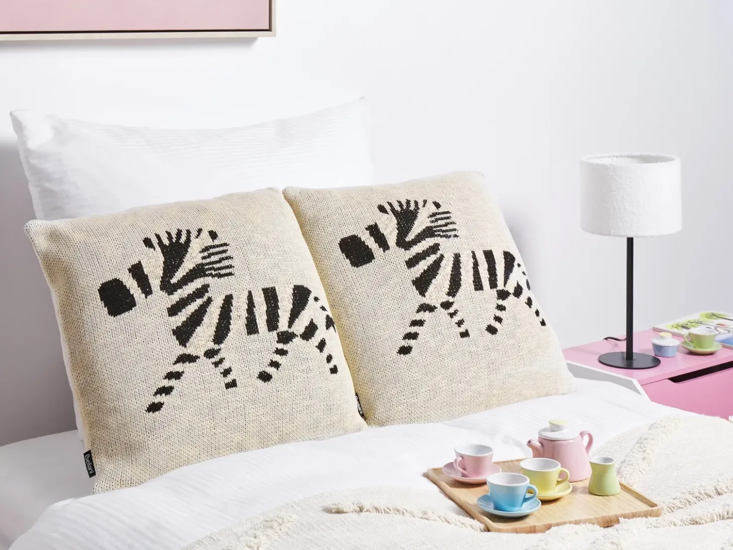 Set di 2 cuscini JABORI Cotone 45 x 45 cm Beige
