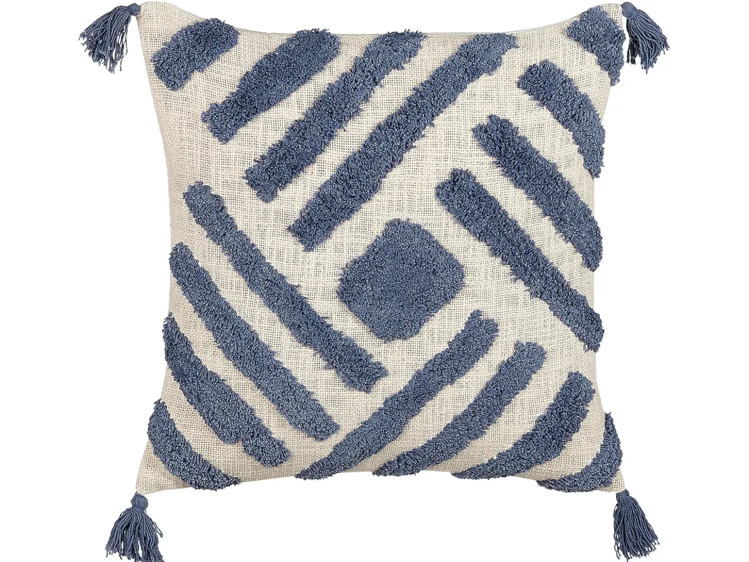 Set di 2 cuscini JACARANDA Cotone 45 x 45 cm Blu Trama geometrica