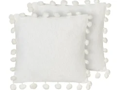Set di 2 cuscini JASMINE 45 x 45 cm Bianco Tinta unita