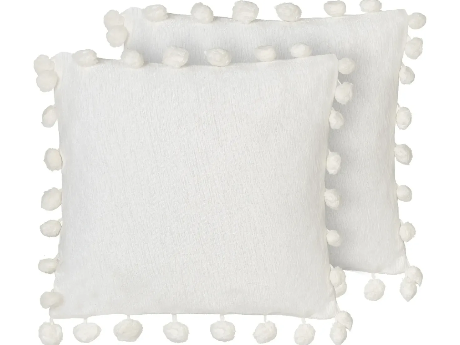 Set di 2 cuscini JASMINE 45 x 45 cm Bianco Tinta unita