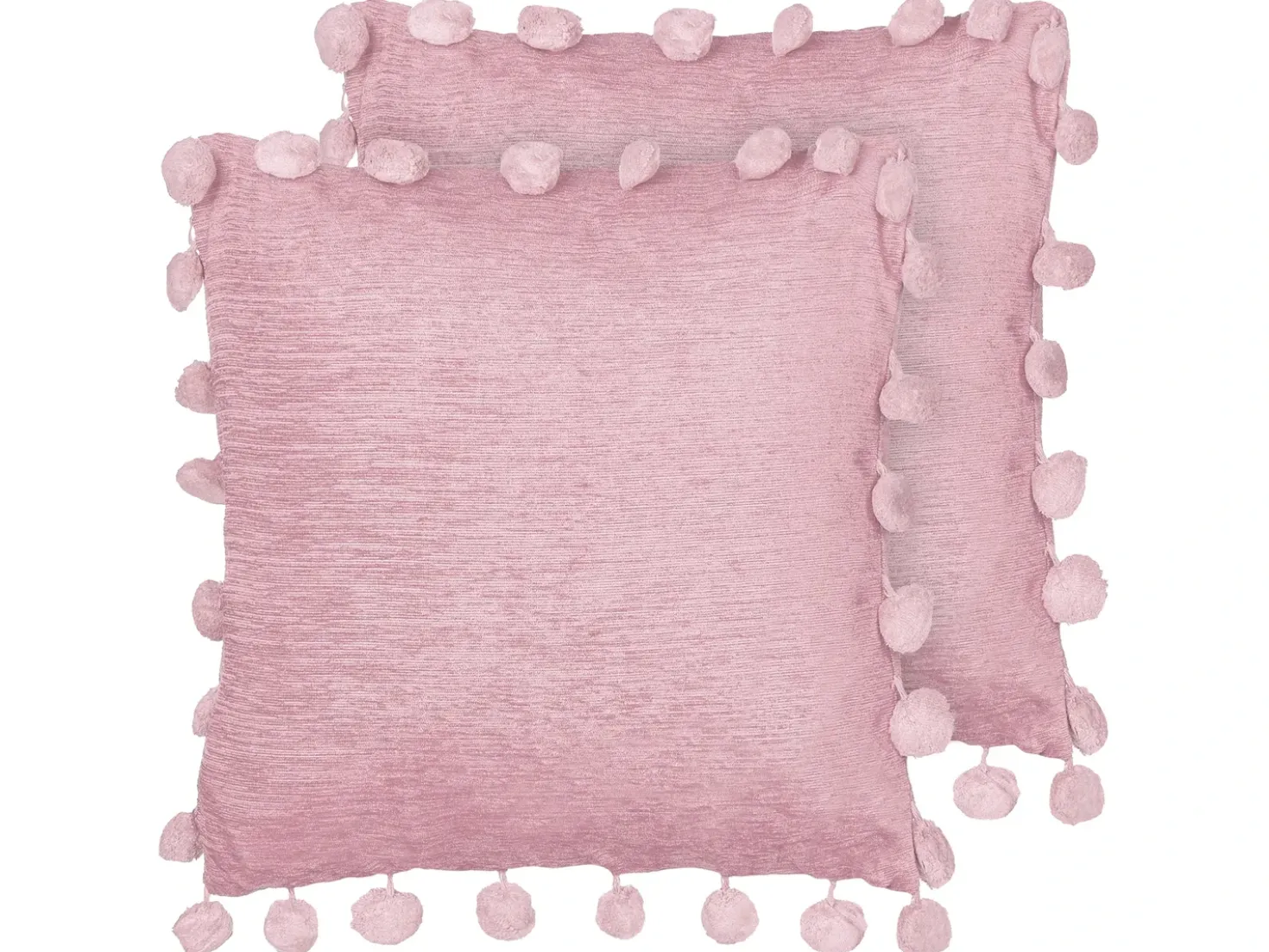 Set di 2 cuscini JASMINE 45 x 45 cm Rosa Tinta unita