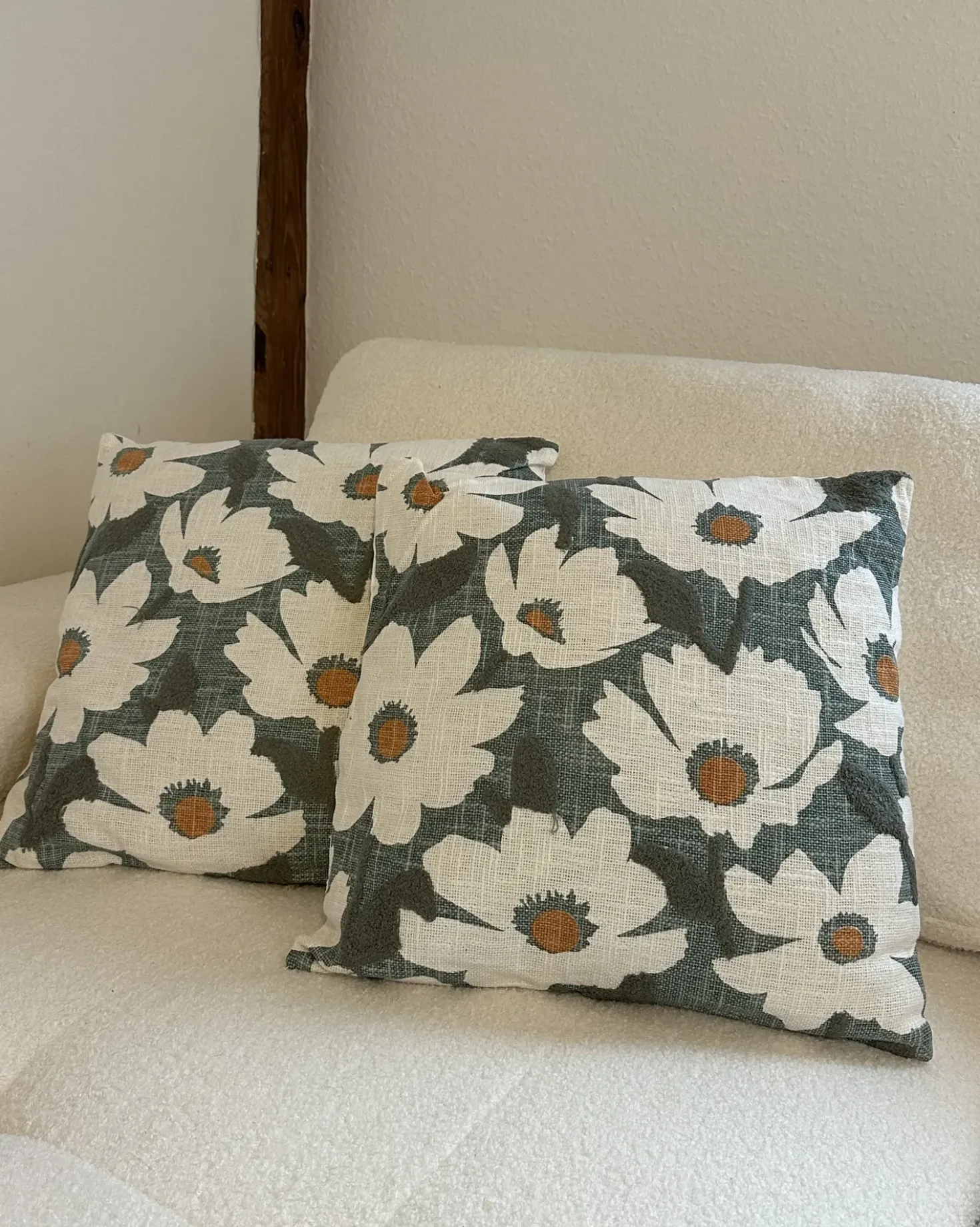 Set di 2 cuscini JATROPHA Cotone 45 x 45 cm Azzurro Trama floreale