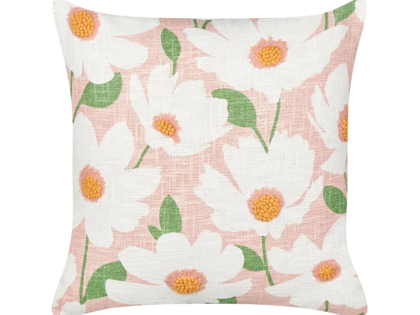 Set di 2 cuscini JATROPHA Cotone 45 x 45 cm Rosa Trama floreale