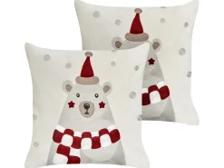 Set di 2 cuscini JELLIES Velluto 45 x 45 cm Bianco sporco