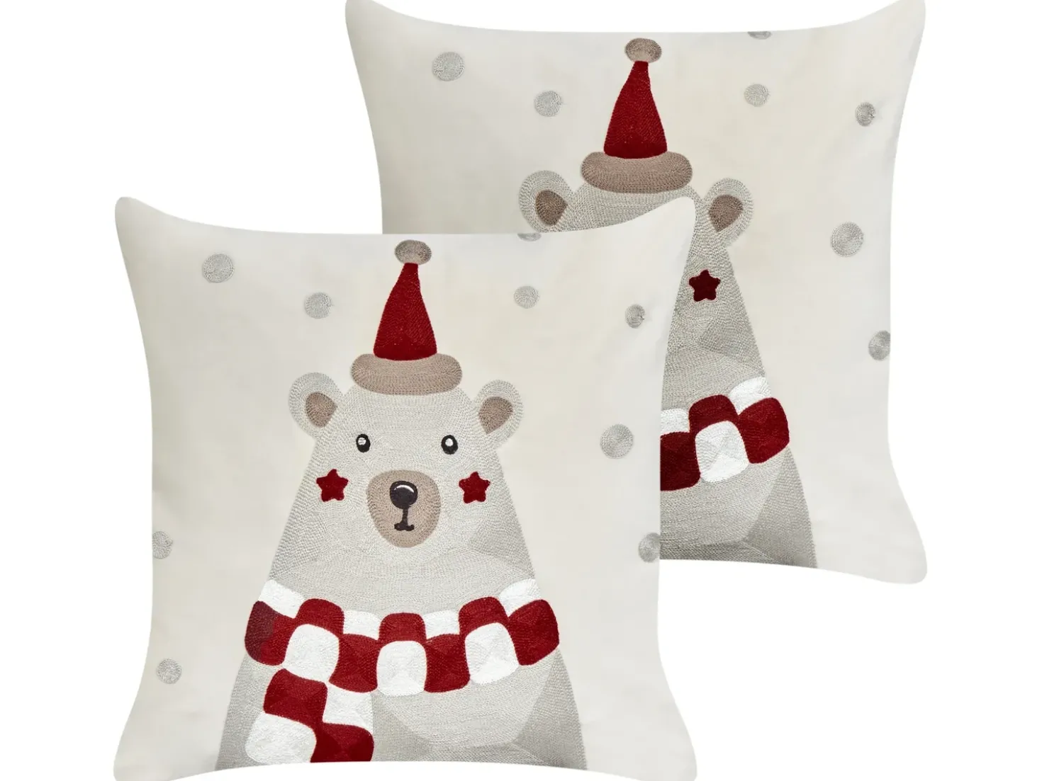 Set di 2 cuscini JELLIES Velluto 45 x 45 cm Bianco sporco