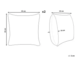 Set di 2 cuscini JOARA Cotone 45 x 45 cm Beige chiaro Tinta unita