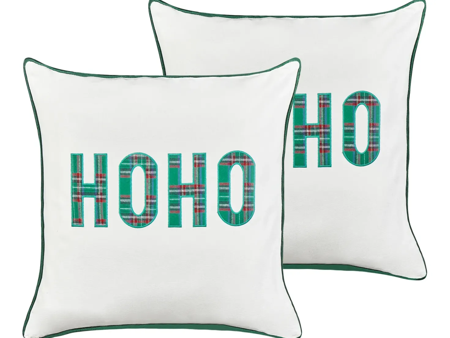 Set di 2 cuscini JOYCANDY Cotone 45 x 45 cm Bianco Modello natalizio