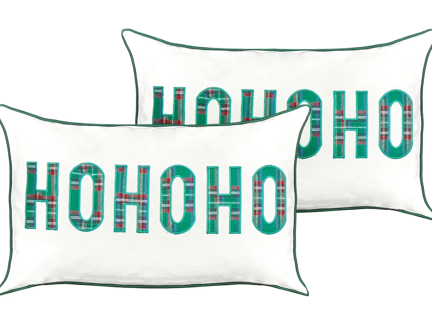 Set di 2 cuscini JOYCANDY Cotone 30 x 50 cm Bianco Modello natalizio