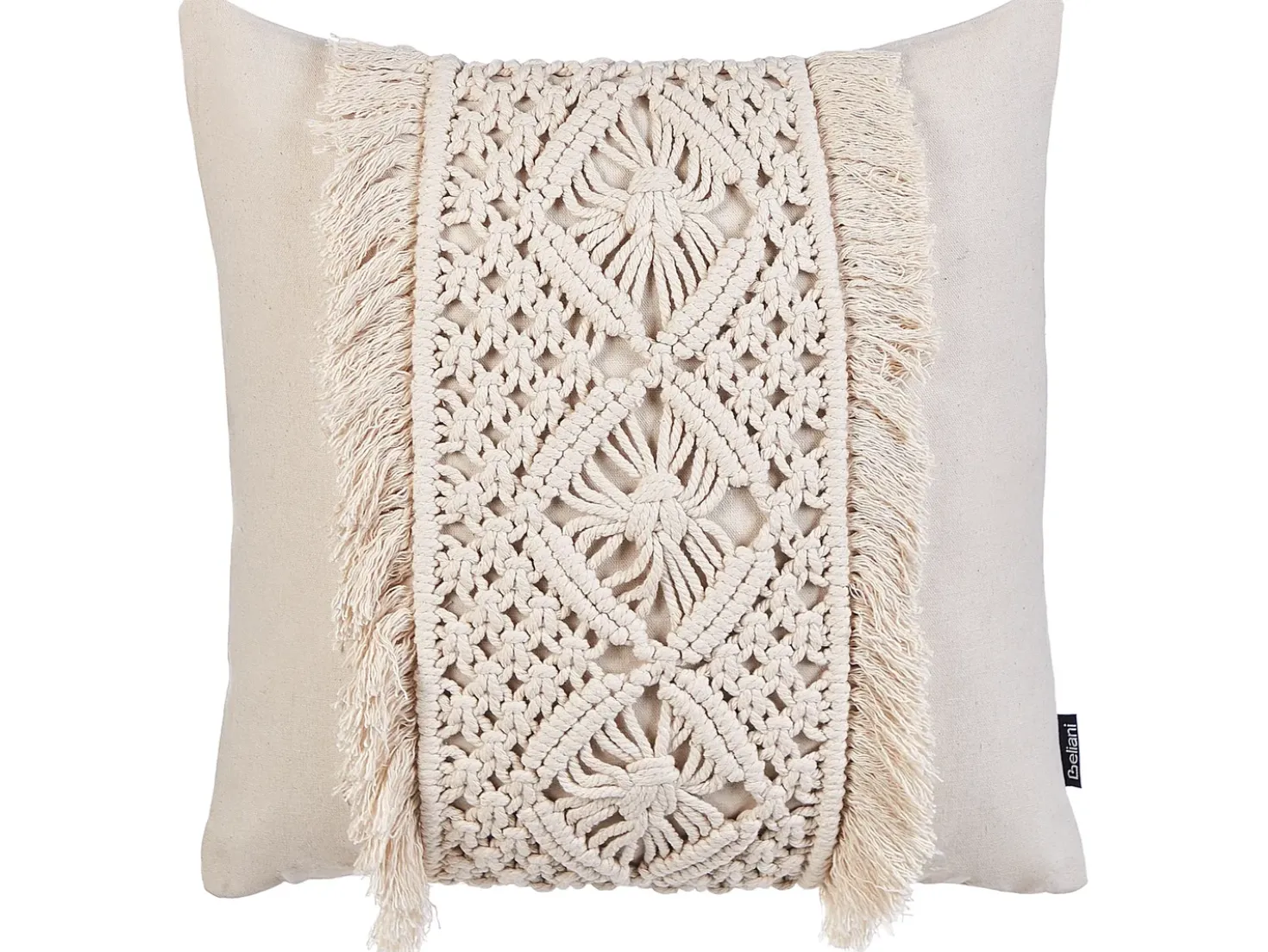 Set di 2 cuscini KALAM Cotone 45 x 45 cm Beige chiaro Trama geometrica