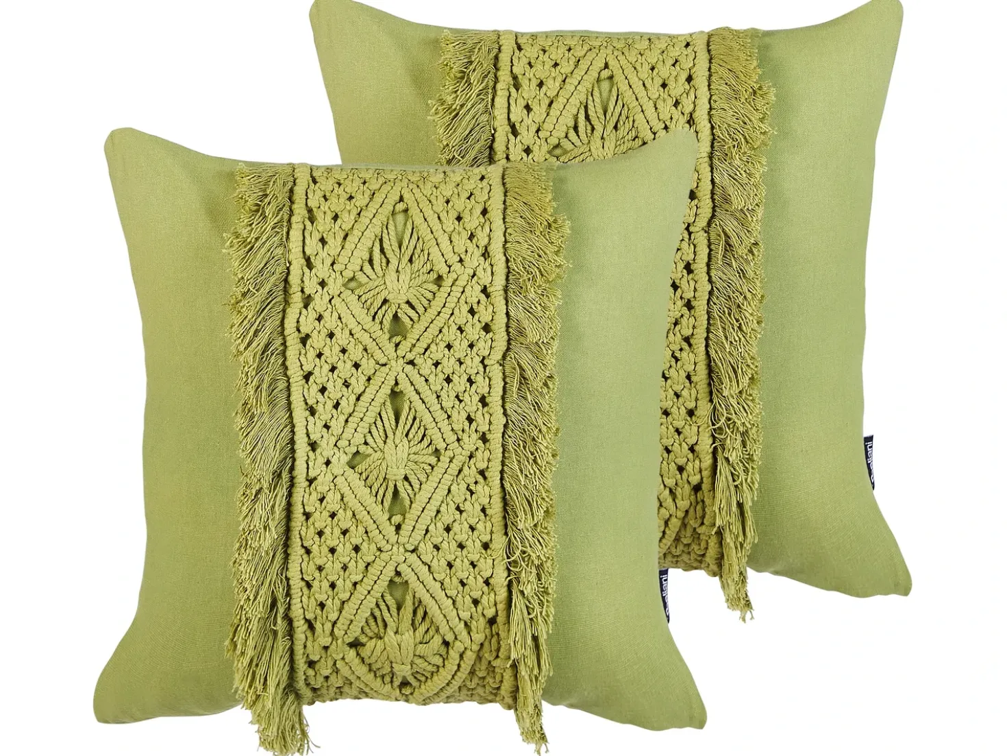 Set di 2 cuscini KALAM Cotone 45 x 45 cm Verde Trama geometrica