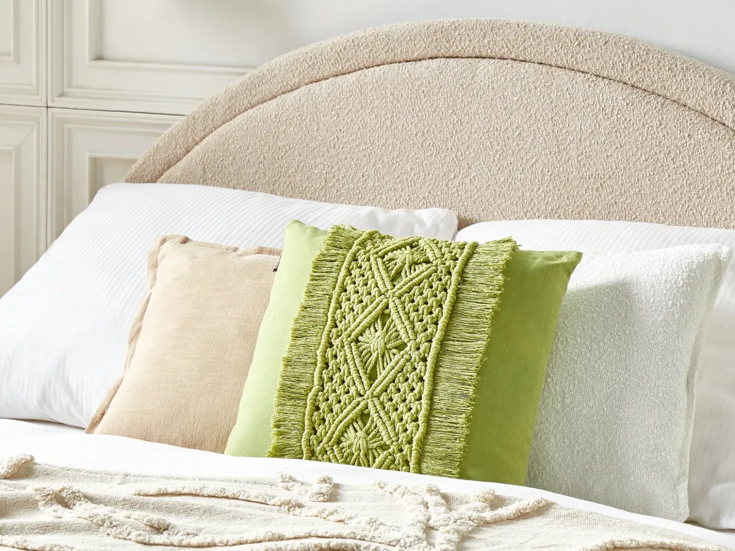Set di 2 cuscini KALAM Cotone 45 x 45 cm Verde Trama geometrica