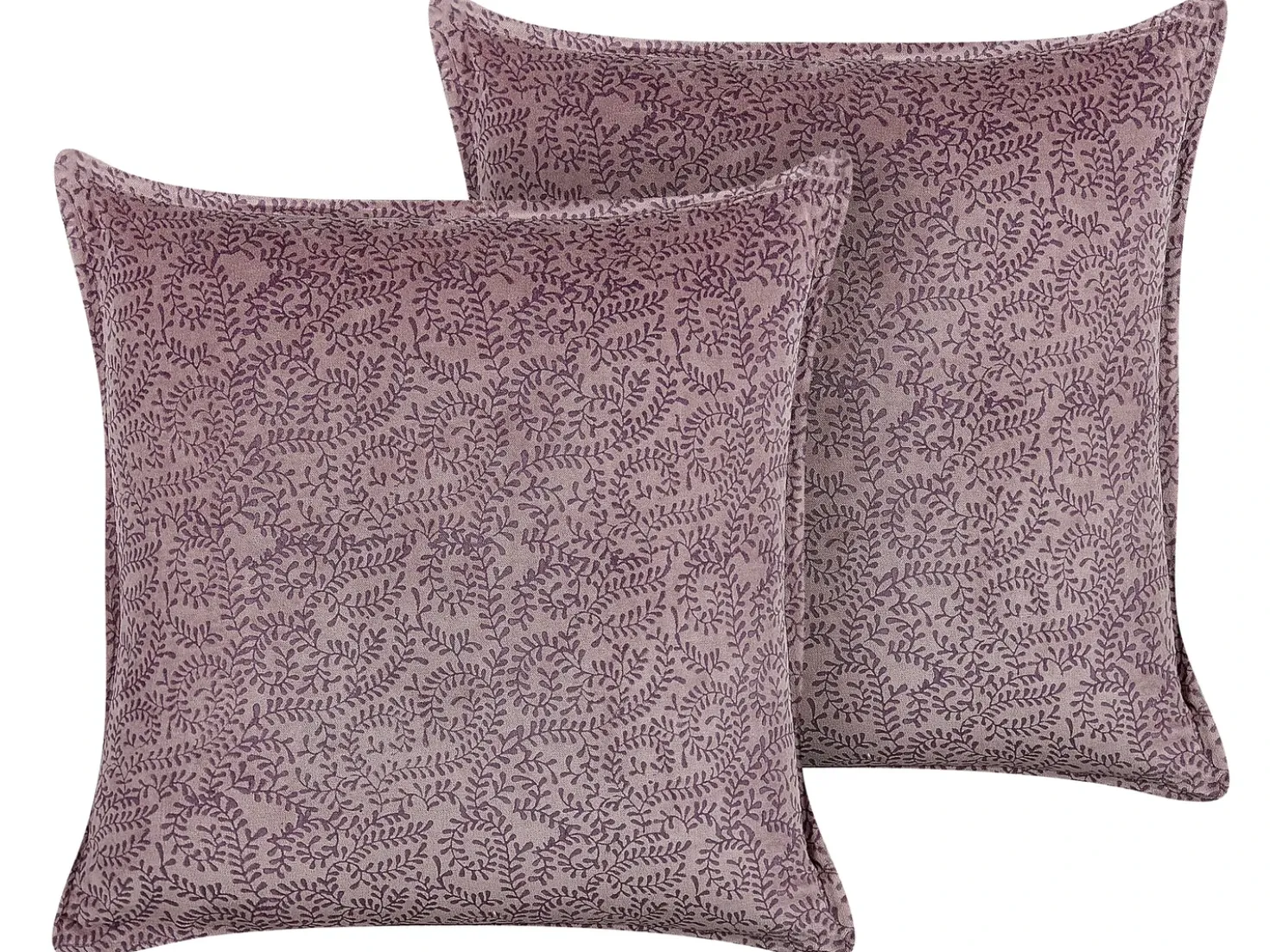 Set di 2 cuscini KALMIA Velluto 45 x 45 cm Rosa Trama floreale