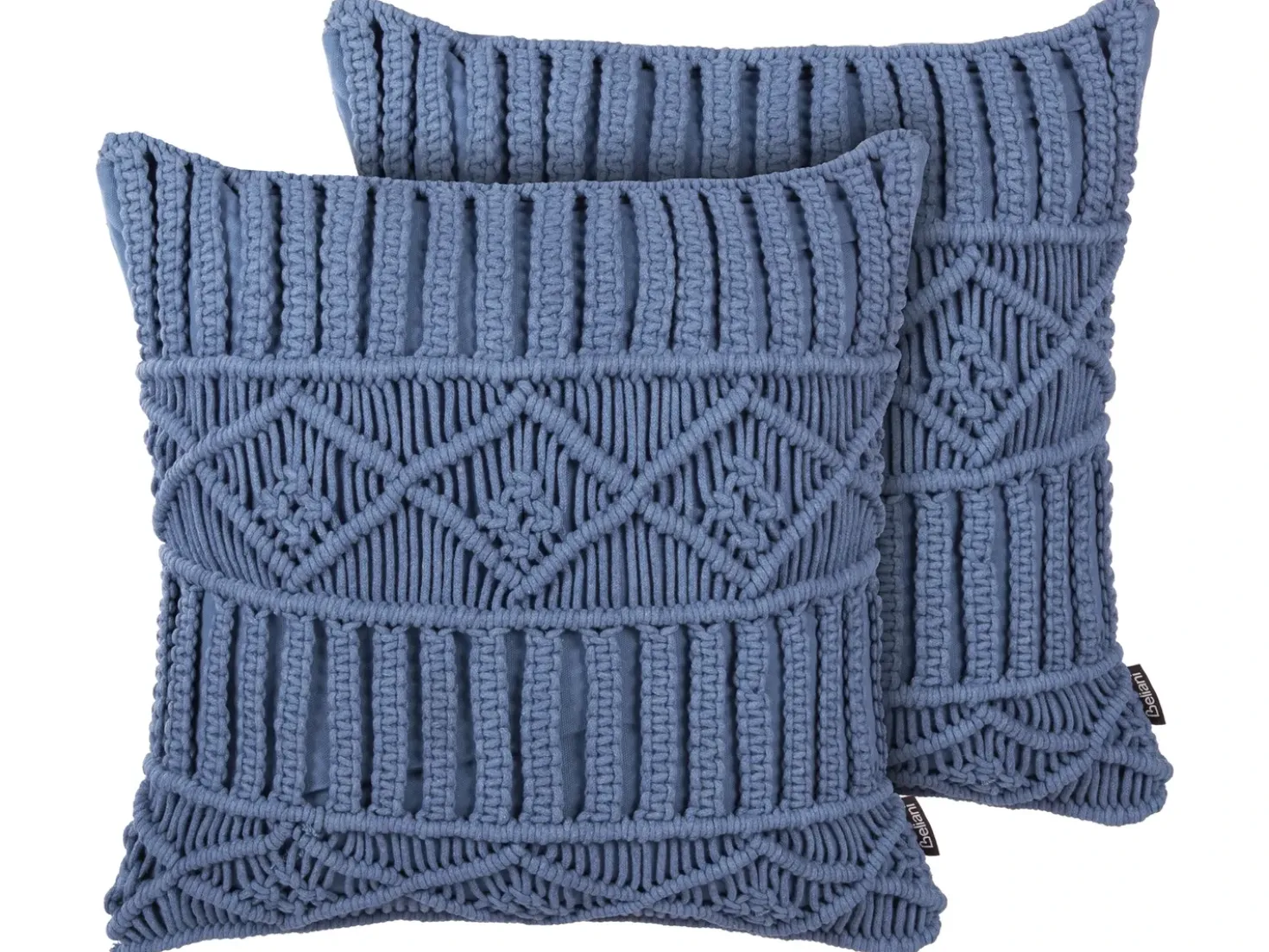 Set di 2 cuscini KARATAS Cotone 45 x 45 cm Blu Trama geometrica