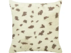 Set di 2 cuscini KASRA Finta pelliccia 45 x 45 cm Beige Trama astratta