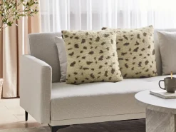 Set di 2 cuscini KASRA Finta pelliccia 45 x 45 cm Beige Trama astratta